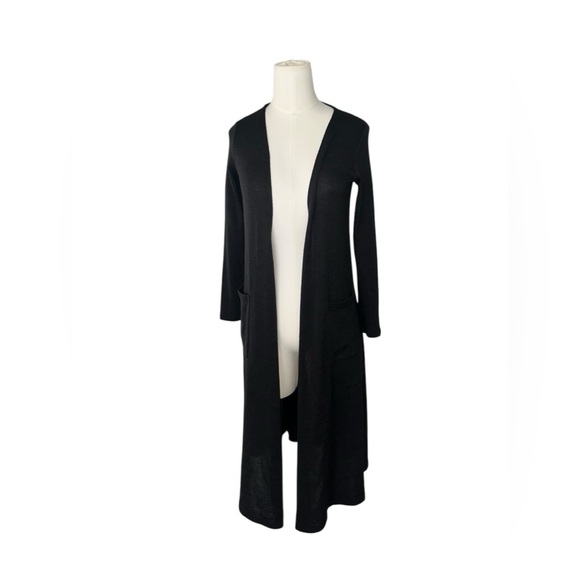 LuLaRoe Black Sarah Long Thin Knit Duster Cardigan in Black X Small L559 - Picture 1 of 4